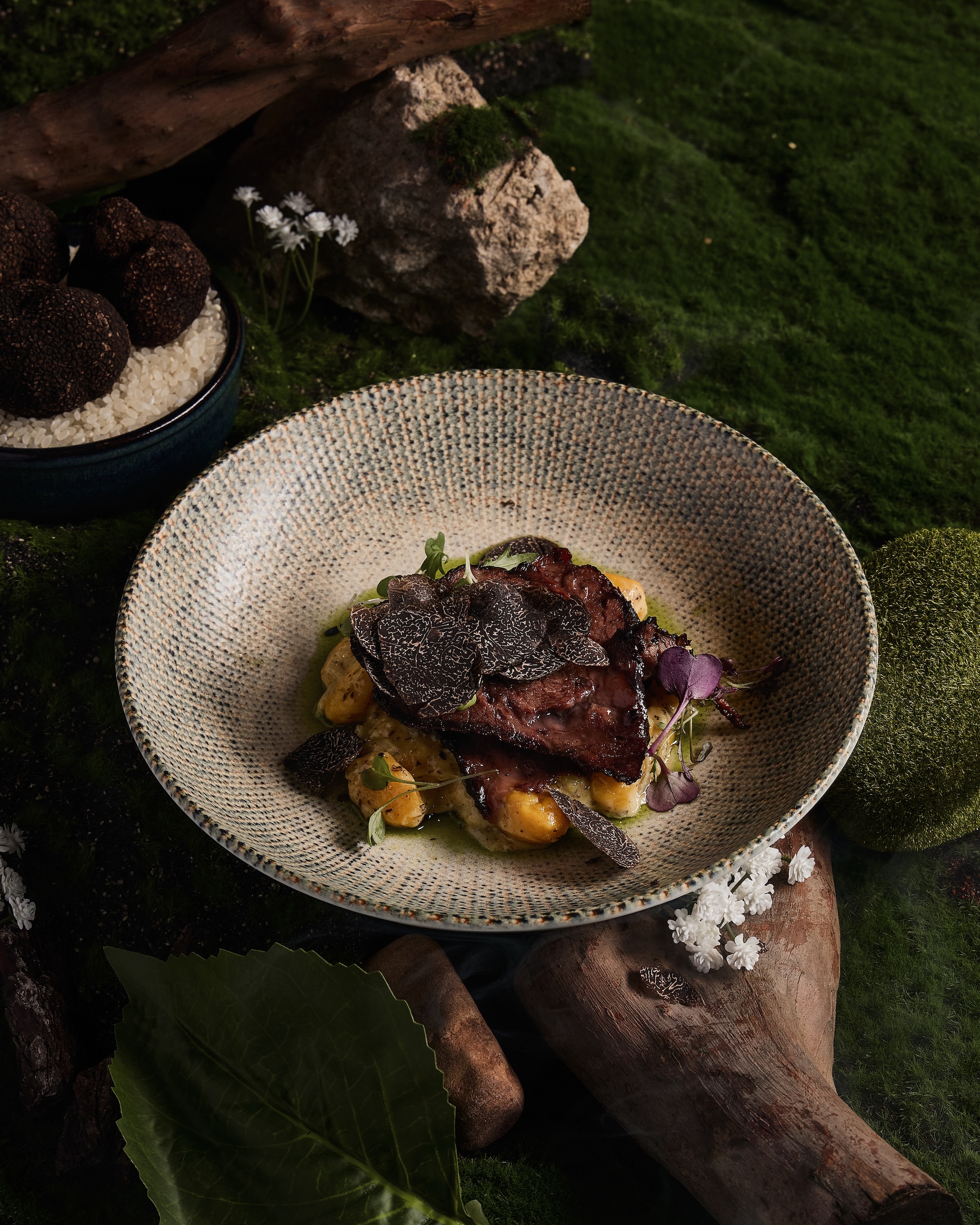 THIRD COURSE: Pumpkin gnocchi, Wagyu beef cheek, and shave black truffle
